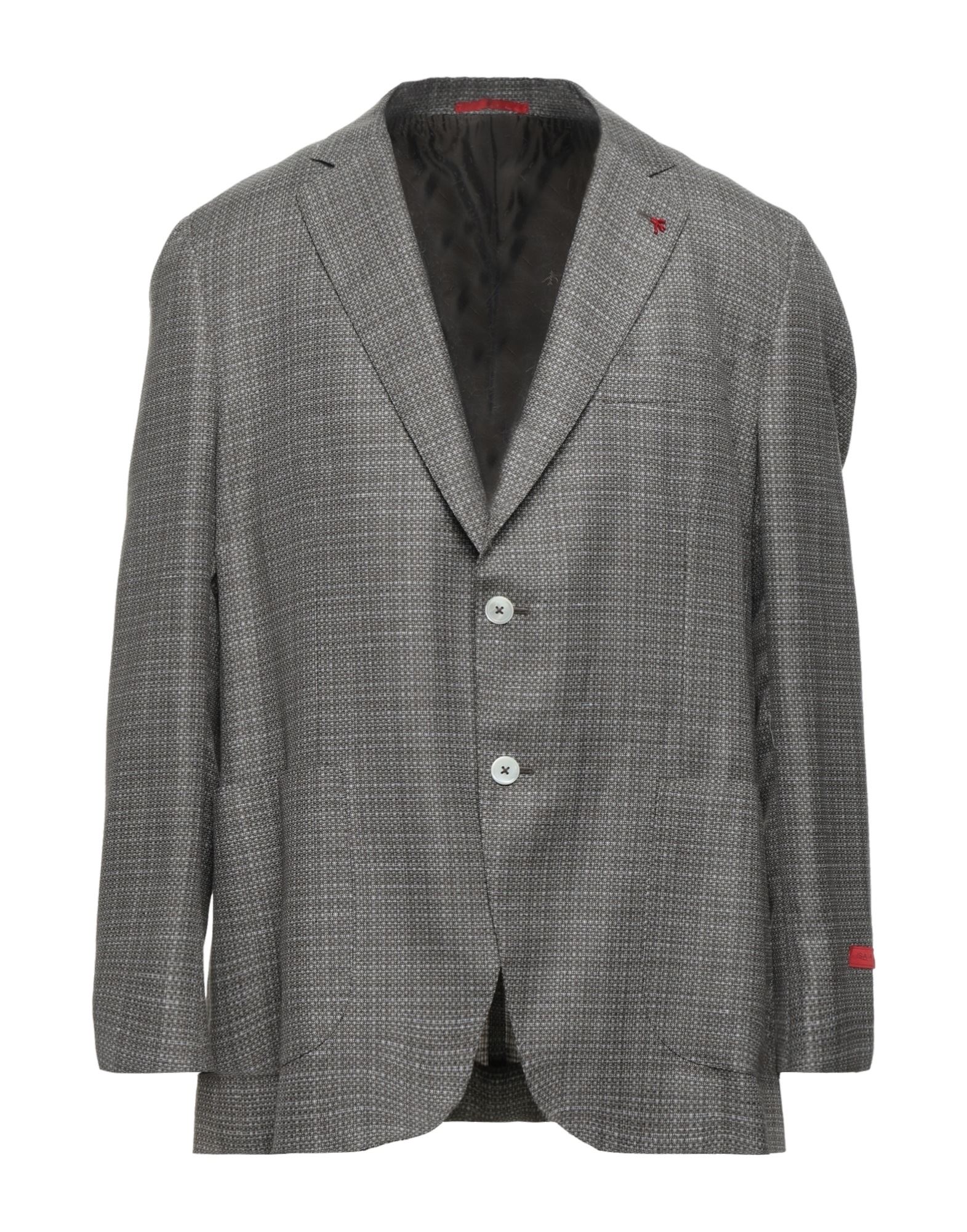 《セール開催中》ISAIA メンズ テーラードジャケット カーキ 58 ウール 75% / リネン 25%