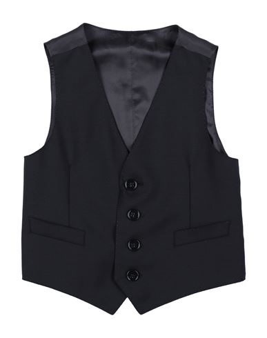 Dolce & Gabbana Toddler Boy Tailored Vest Black Size 3 Virgin Wool, Viscose, Polyester, Elastane, Si In Navy Blue