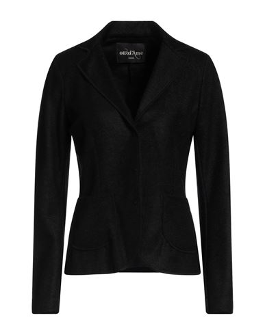 Shop Ottod'ame Woman Blazer Black Size 8 Acrylic, Mohair Wool, Polyester