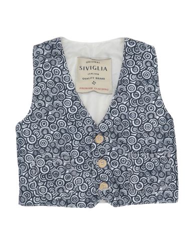 Shop Siviglia Newborn Boy Tailored Vest Midnight Blue Size 3 Cotton, Elastane