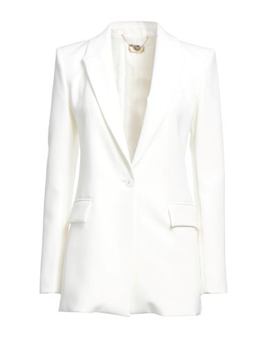 Liu •jo Woman Blazer White Size 10 Linen, Viscose, Elastane In White