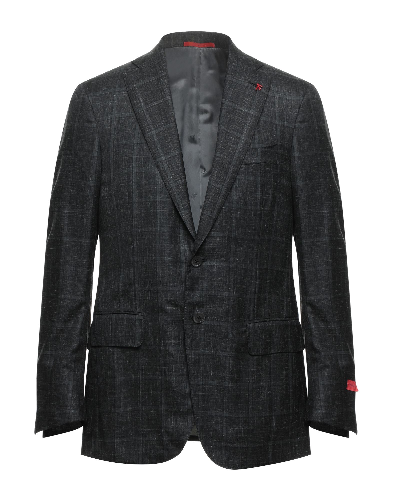 《セール開催中》ISAIA メンズ テーラードジャケット スチールグレー 48 カシミヤ 60% / シルク 32% / リネン 8%