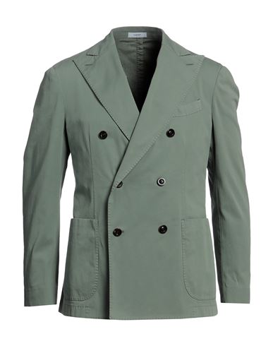 Boglioli Man Blazer Sage Green Size 42 Cotton, Elastane