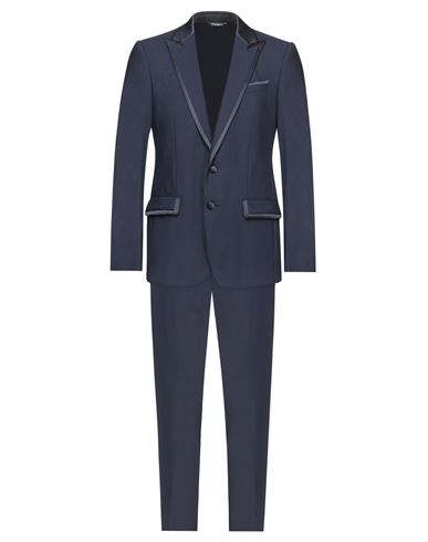 Dolce & Gabbana Man Suit Blue Size 44 Virgin Wool, Silk, Elastane, Polyester