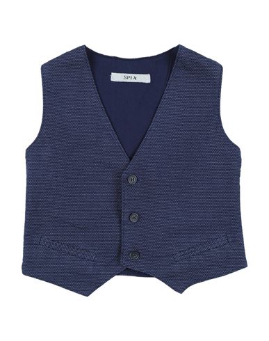 Sp1 Babies'  Toddler Boy Tailored Vest Navy Blue Size 4 Cotton, Polyester, Elastane