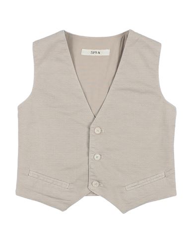 Sp1 Babies'  Toddler Boy Tailored Vest Beige Size 6 Cotton, Polyester, Elastane