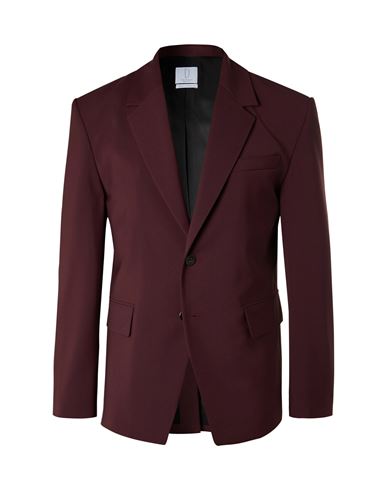 Deveaux Man Blazer Burgundy Size 40 Polyester, Wool, Polyurethane, Elastane In Red
