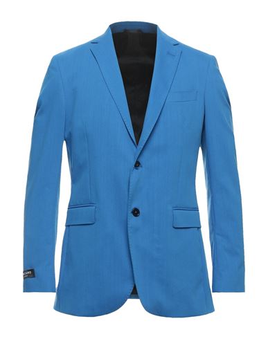Man Blazer Blue Size 44 Cotton, Polyester, Elastane