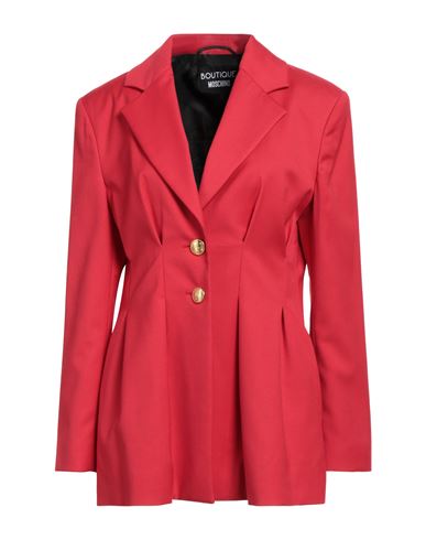 Boutique Moschino Woman Blazer Red Size 10 Polyester, Viscose, Elastane