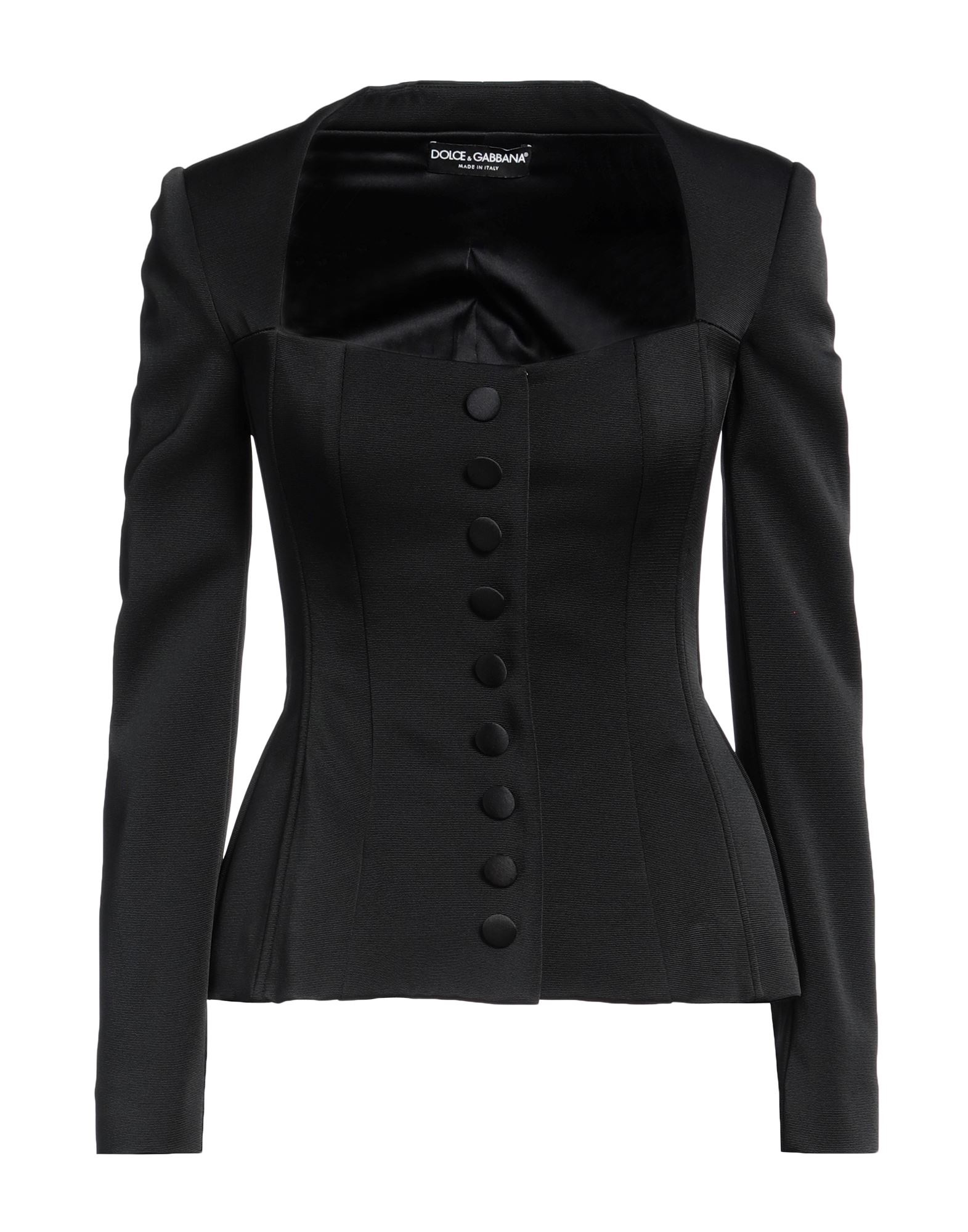 Dolce & Gabbana Woman Jacket Black Size 14 Acetate, Polyamide, Elastane
