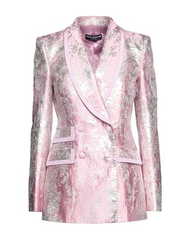 Dolce & Gabbana Woman Blazer Pink Size 10 Polyester, Silk, Metallic Polyester