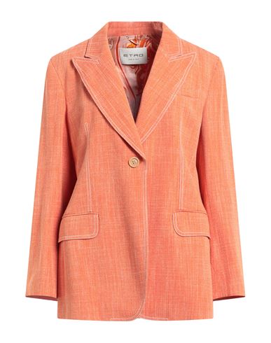 Etro Woman Suit Jacket Orange Size 4 Viscose, Polyester