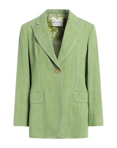 Etro Woman Blazer Light Green Size 10 Viscose, Polyester