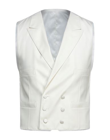 Dolce & Gabbana Man Tailored Vest Ivory Size 44 Virgin Wool In White