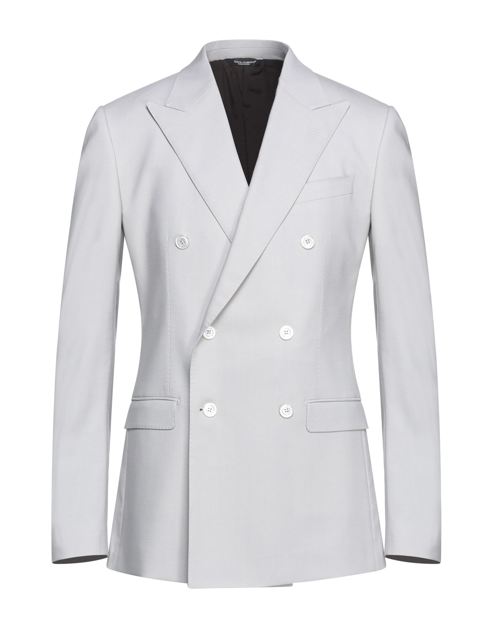 Dolce & Gabbana White Wool Martini Double Breasted Blazer In Light Grey