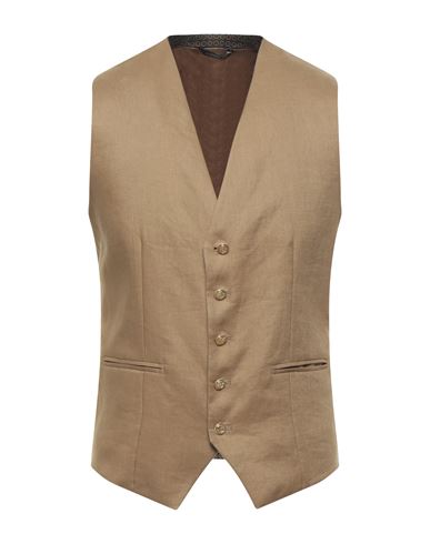 Grey Daniele Alessandrini Man Tailored Vest Beige Size 36 Polyester, Viscose, Cotton, Elastane
