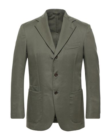 De Petrillo Man Suit Jacket Military Green Size 36 Cotton