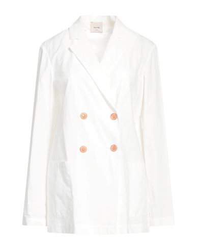 Alysi Woman Suit Jacket White Size 4 Cotton