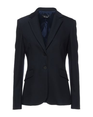 Caractere Caractère Woman Suit Jacket Midnight Blue Size 8 Cotton, Polyester, Elastane