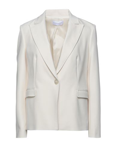 Diana Gallesi Woman Blazer White Size 8 Cotton, Polyester, Elastane