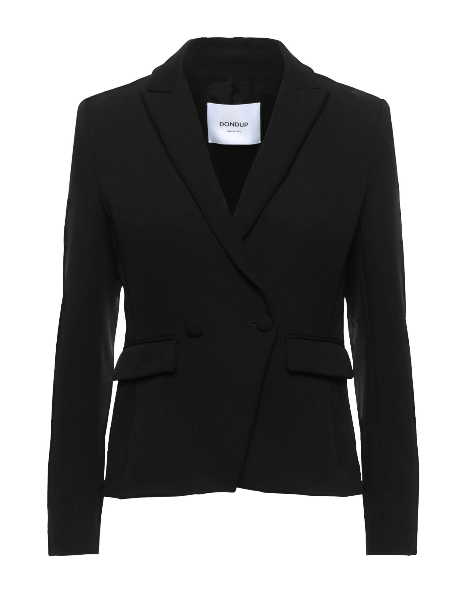 DONDUP DONDUP WOMAN SUIT JACKET BLACK SIZE 4 POLYESTER, ELASTANE