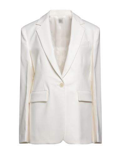 Eleventy Woman Suit Jacket White Size 6 Polyester, Wool, Elastane