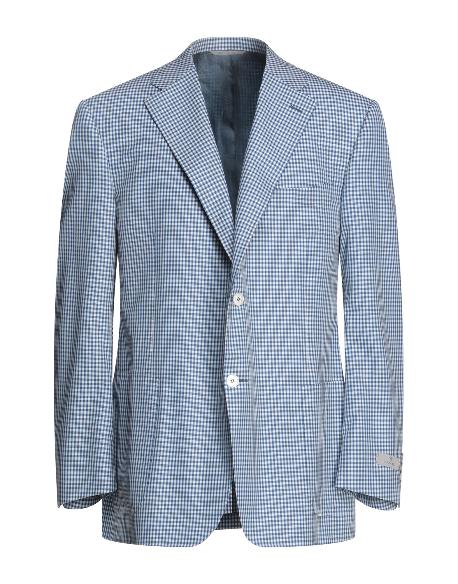 《セール開催中》CANALI メンズ テーラードジャケット ブルー 62 スーパー150 ウール 65% / シルク 35%