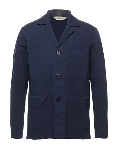 Aspesi Man Suit Jacket Blue Size Xl Cotton