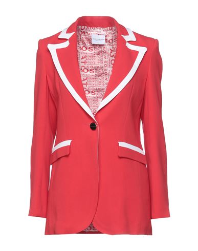Atos Lombardini Woman Suit Jacket Red Size 8 Viscose, Acetate, Elastane, Polyester