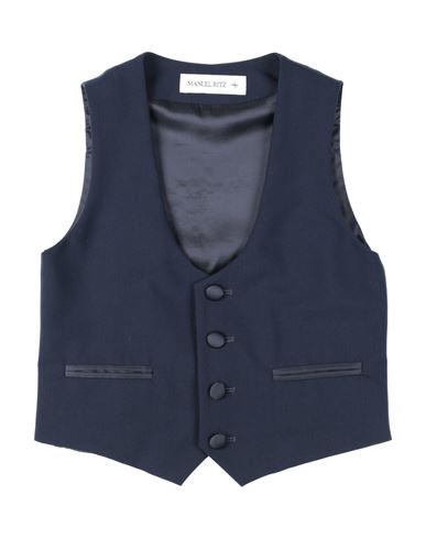 Manuel Ritz Babies'  Toddler Boy Tailored Vest Midnight Blue Size 6 Polyester, Viscose, Elastane