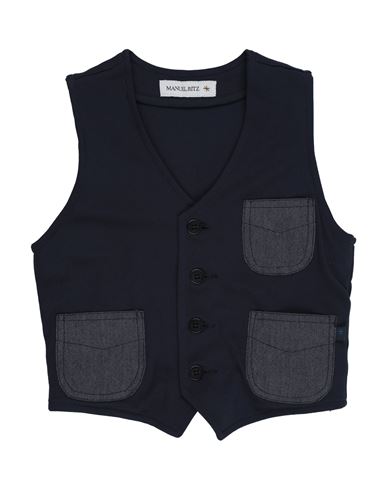 MANUEL RITZ MANUEL RITZ TODDLER BOY TAILORED VEST MIDNIGHT BLUE SIZE 4 VISCOSE, POLYAMIDE, ELASTIC FIBRES 