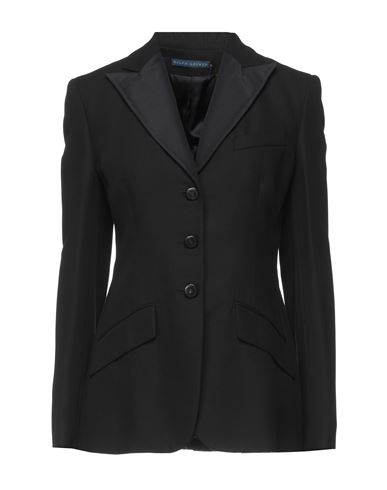 Polo Ralph Lauren Woman Blazer Black Size 12 Viscose, Silk
