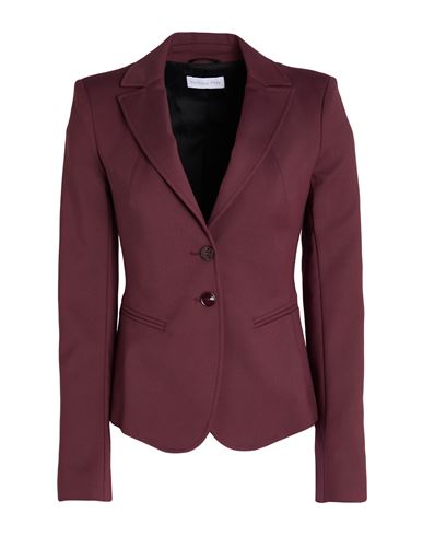 PATRIZIA PEPE PATRIZIA PEPE WOMAN BLAZER BURGUNDY SIZE 2 COTTON, POLYAMIDE, ELASTANE 