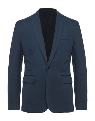 Dondup Man Suit Jacket Midnight Blue Size 38 Cotton, Linen, Elastane