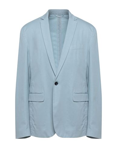 Dondup Man Blazer Sky Blue Size 46 Cotton, Linen, Elastane