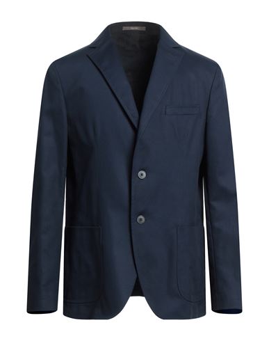 Paoloni Man Suit Jacket Blue Size 44 Cotton