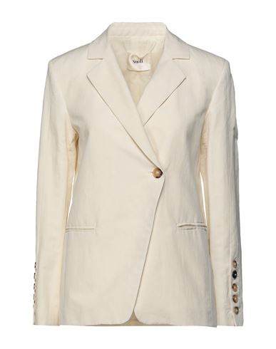 Suoli Woman Blazer Ivory Size 6 Linen, Cotton In White