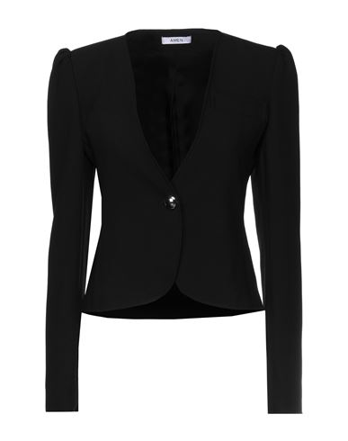 Amen Woman Suit Jacket Black Size 10 Polyester, Viscose, Elastane