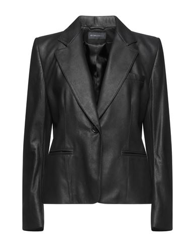 8 By Yoox Leather Jacket Woman Suit jacket Acid green Size 4 Lambskin