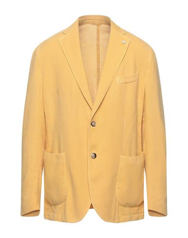 L.b.m 1911 L. B.m. 1911 Man Suit Jacket Ocher Size 42 Cotton, Linen In Yellow