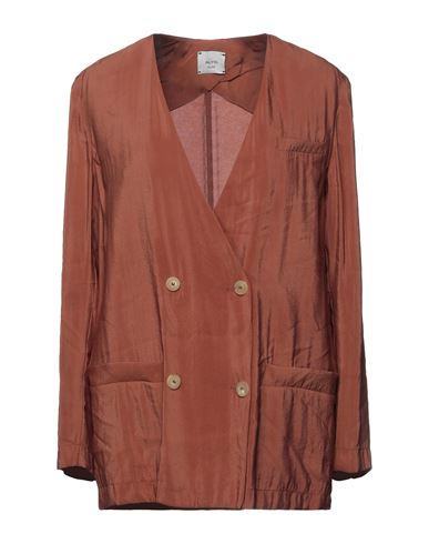 Alysi Woman Blazer Rust Size 6 Viscose, Polyester In Red