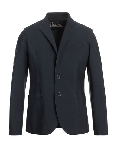 Herno Man Blazer Midnight Blue Size 42 Polyamide, Elastane In Blue