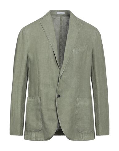 Boglioli Man Suit Jacket Military Green Size 42 Linen