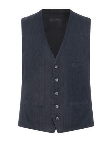 Windsor . Man Tailored Vest Midnight Blue Size 40 Cotton, Linen In Blue