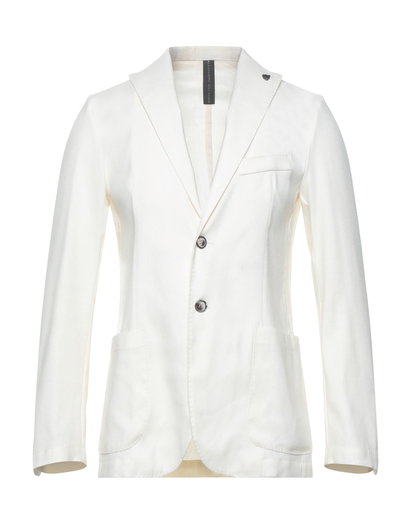 Alessandro Dell'acqua Man Blazer Ivory Size 38 Linen, Polyester, Viscose, Elastane In White