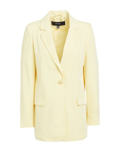 Vero Moda Woman Blazer Light Yellow Size 10 Polyester, Viscose, Elastane