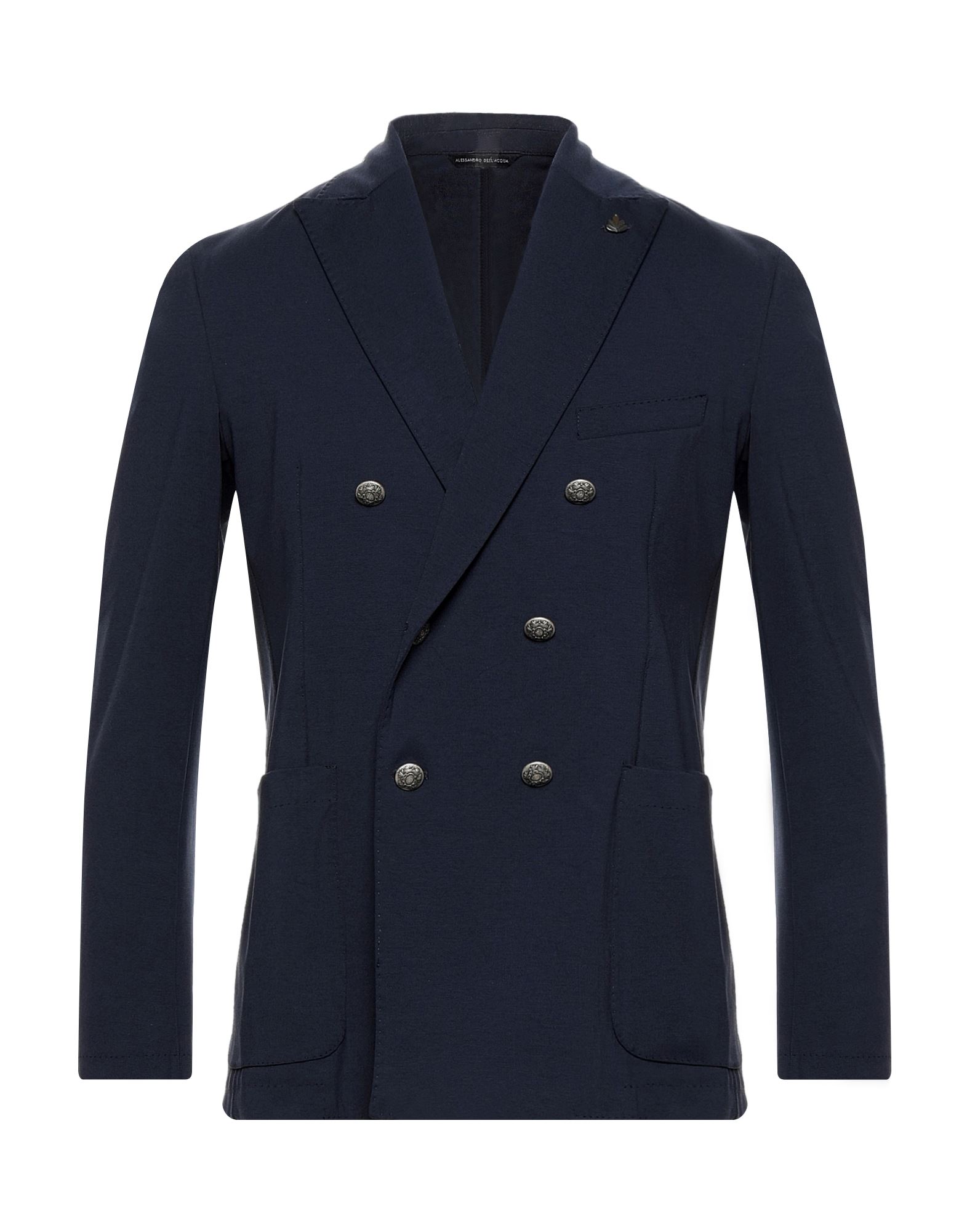 Alessandro Dell'acqua Man Suit Jacket Slate Blue Size 40 Cotton, Polyamide, Elastane