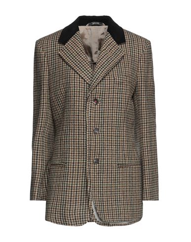 Maison Margiela Woman Blazer Beige Size 2 Virgin Wool, Cotton In Brown