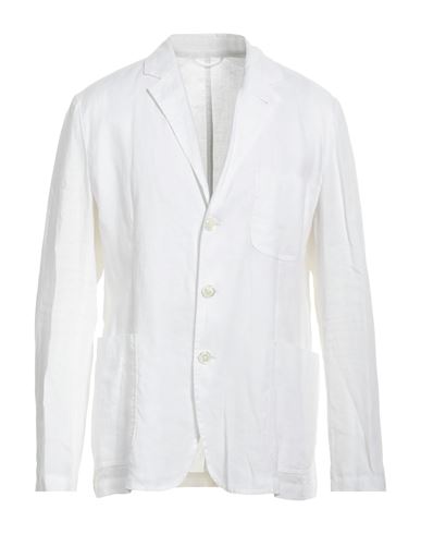 Aspesi Man Suit Jacket White Size Xl Linen