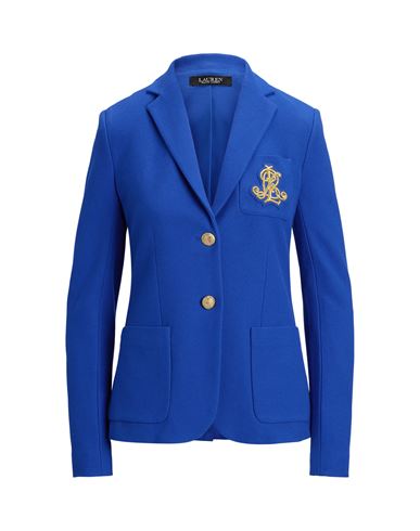 RALPH LAUREN LAUREN RALPH LAUREN PATCH JACQUARD BLAZER WOMAN BLAZER BLUE SIZE XS COTTON, ELASTANE 